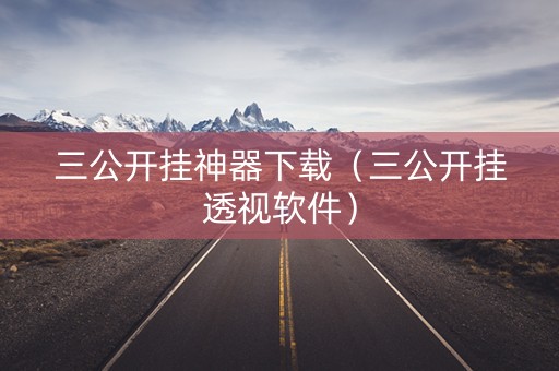 三公开挂神器下载（三公开挂透视软件）