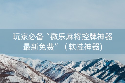 玩家必备“微乐麻将控牌神器最新免费”（软挂神器)