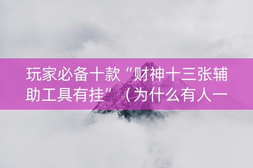 玩家必备十款“财神十三张辅助工具有挂”（为什么有人一直赢)