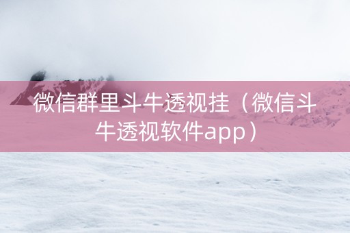微信群里斗牛透视挂（微信斗牛透视软件app）