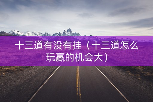 十三道有没有挂（十三道怎么玩赢的机会大）