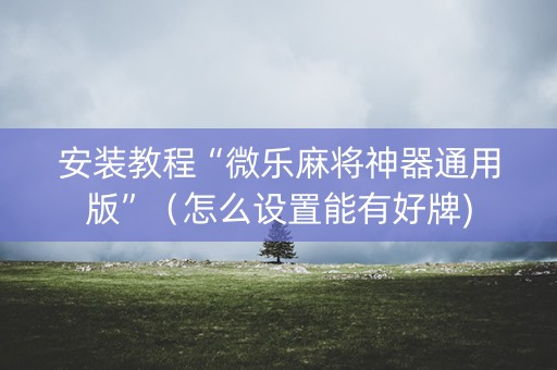 安装教程“微乐麻将神器通用版”（怎么设置能有好牌)