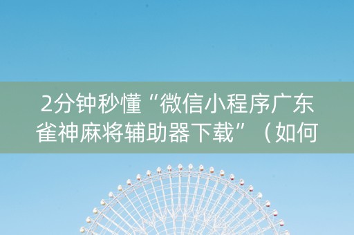 2分钟秒懂“微信小程序广东雀神麻将辅助器下载”（如何让系统发好牌)