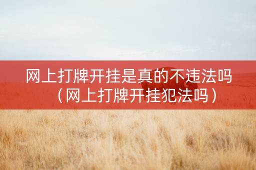 网上打牌开挂是真的不违法吗（网上打牌开挂犯法吗）