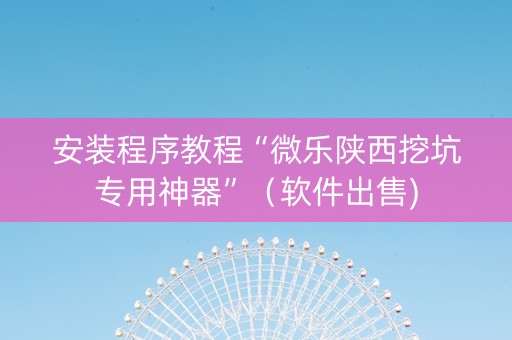 安装程序教程“微乐陕西挖坑专用神器”（软件出售)