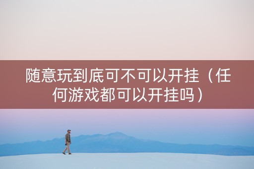 随意玩到底可不可以开挂（任何游戏都可以开挂吗）