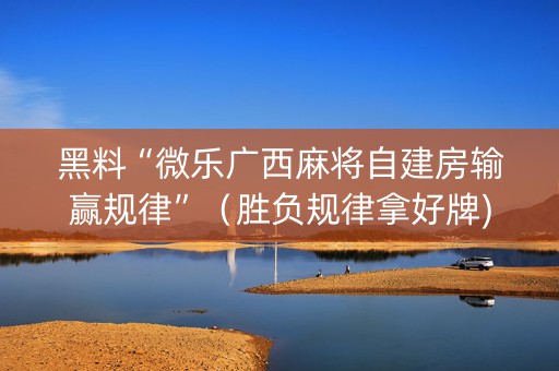 黑料“微乐广西麻将自建房输赢规律”（胜负规律拿好牌)