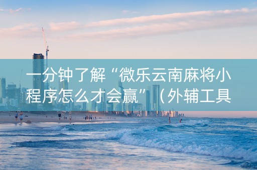 一分钟了解“微乐云南麻将小程序怎么才会赢”（外辅工具)