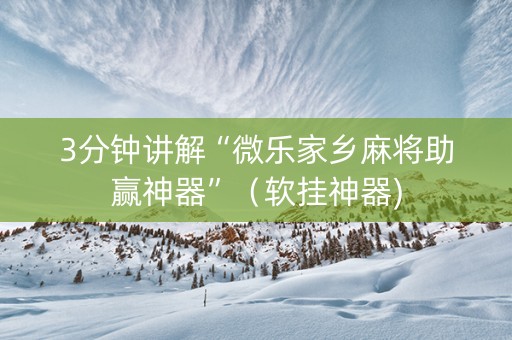3分钟讲解“微乐家乡麻将助赢神器”（软挂神器)