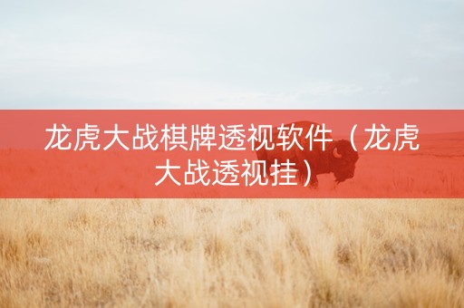 龙虎大战棋牌透视软件（龙虎大战透视挂）