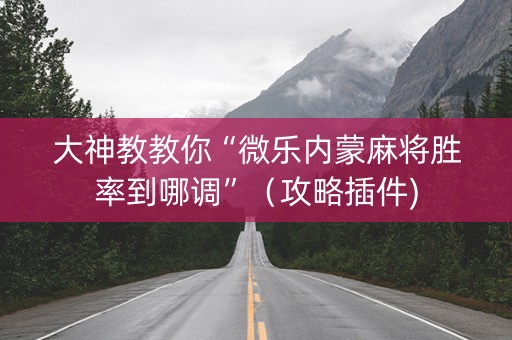 大神教教你“微乐内蒙麻将胜率到哪调”（攻略插件)