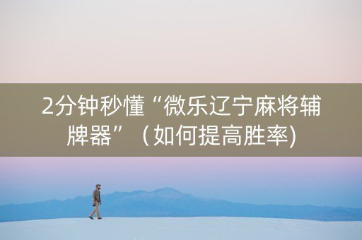 2分钟秒懂“微乐辽宁麻将辅牌器”（如何提高胜率)