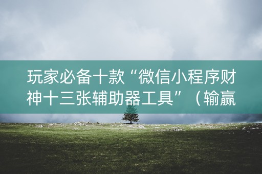 玩家必备十款“微信小程序财神十三张辅助器工具”（输赢跟id号有关系吗)