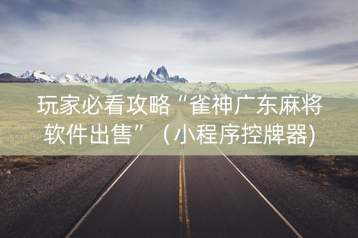 玩家必看攻略“雀神广东麻将软件出售”（小程序控牌器)