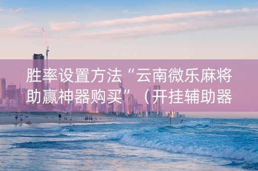 胜率设置方法“云南微乐麻将助赢神器购买”（开挂辅助器脚本)