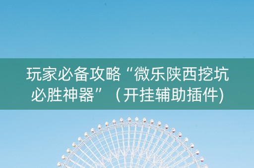 玩家必备攻略“微乐陕西挖坑必胜神器”（开挂辅助插件)