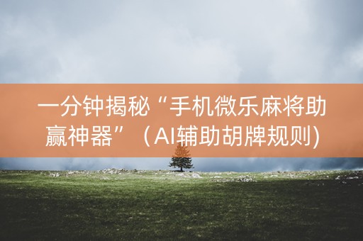 一分钟揭秘“手机微乐麻将助赢神器”（AI辅助胡牌规则)