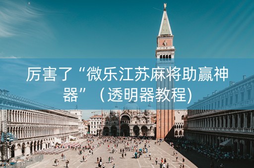 厉害了“微乐江苏麻将助赢神器”（透明器教程)