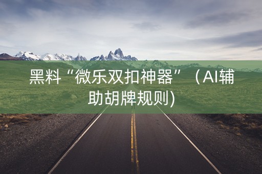 黑料“微乐双扣神器”（AI辅助胡牌规则)