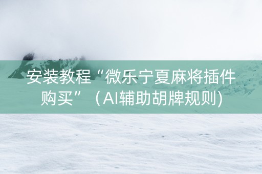 安装教程“微乐宁夏麻将插件购买”（AI辅助胡牌规则)