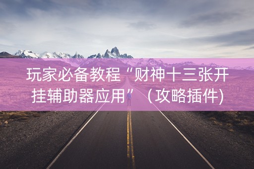 玩家必备教程“财神十三张开挂辅助器应用”（攻略插件)