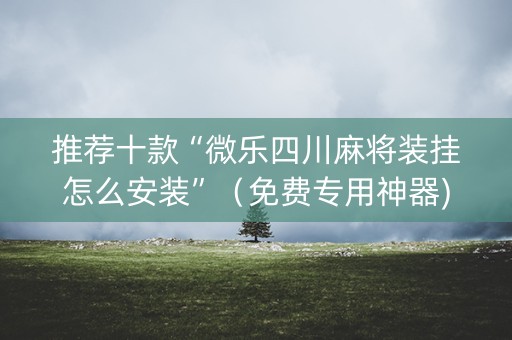 推荐十款“微乐四川麻将装挂怎么安装”（免费专用神器)