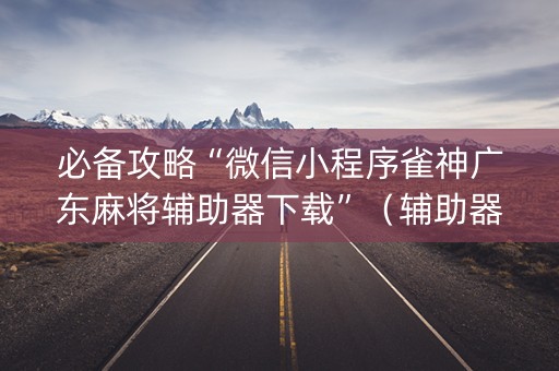 必备攻略“微信小程序雀神广东麻将辅助器下载”（辅助器下载)