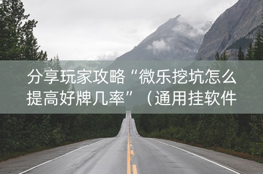分享玩家攻略“微乐挖坑怎么提高好牌几率”（通用挂软件多少钱)