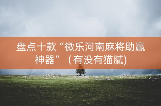 盘点十款“微乐河南麻将助赢神器”（有没有猫腻)