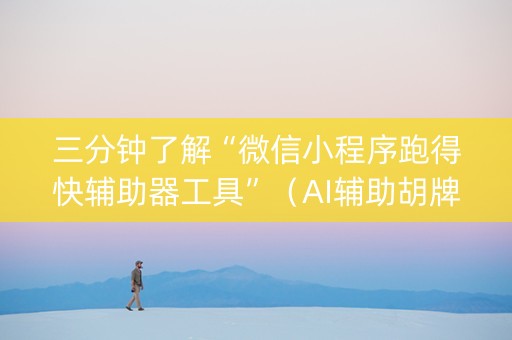 三分钟了解“微信小程序跑得快辅助器工具”（AI辅助胡牌规则)