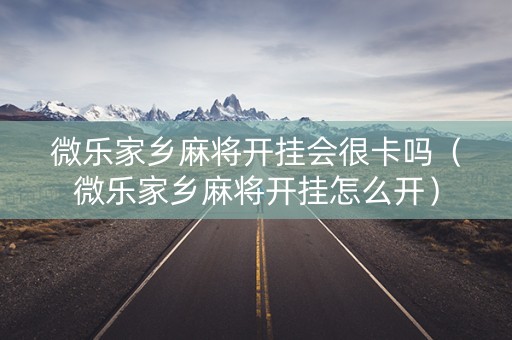 微乐家乡麻将开挂会很卡吗（微乐家乡麻将开挂怎么开）