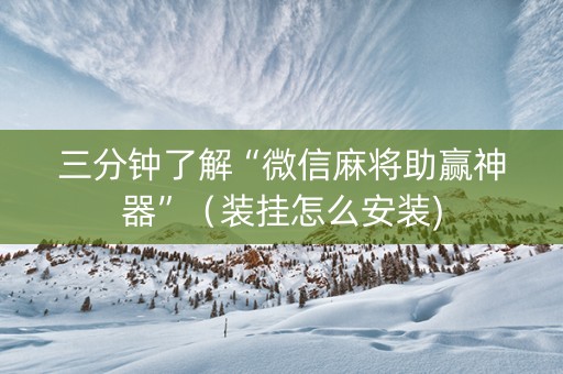 三分钟了解“微信麻将助赢神器”（装挂怎么安装)