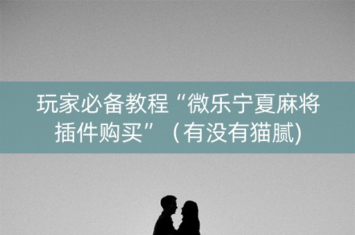 玩家必备教程“微乐宁夏麻将插件购买”（有没有猫腻)