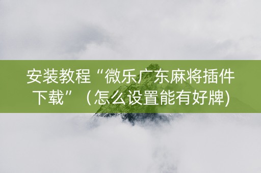 安装教程“微乐广东麻将插件下载”（怎么设置能有好牌)