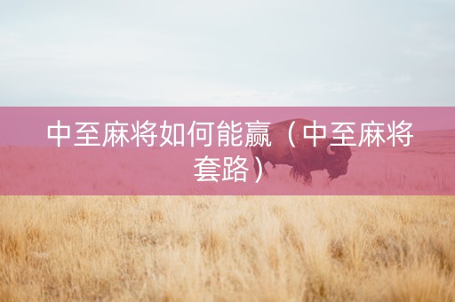 中至麻将如何能赢（中至麻将套路）