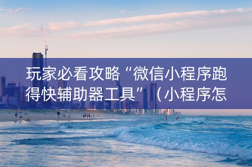 玩家必看攻略“微信小程序跑得快辅助器工具”（小程序怎么才会赢)