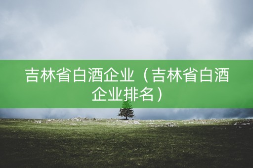 吉林省白酒企业（吉林省白酒企业排名）