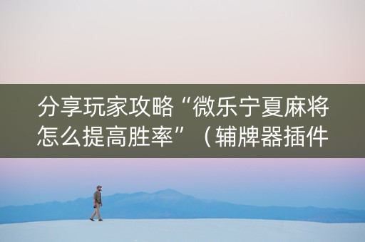 分享玩家攻略“微乐宁夏麻将怎么提高胜率”（辅牌器插件购买)