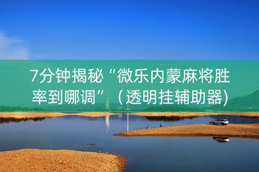7分钟揭秘“微乐内蒙麻将胜率到哪调”（透明挂辅助器)