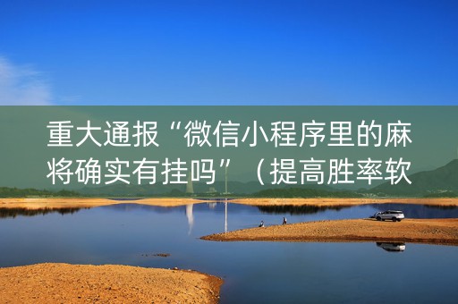 重大通报“微信小程序里的麻将确实有挂吗”（提高胜率软件)