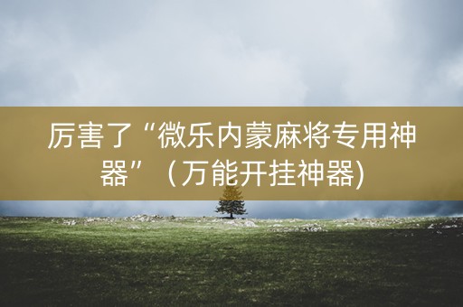 厉害了“微乐内蒙麻将专用神器”（万能开挂神器)