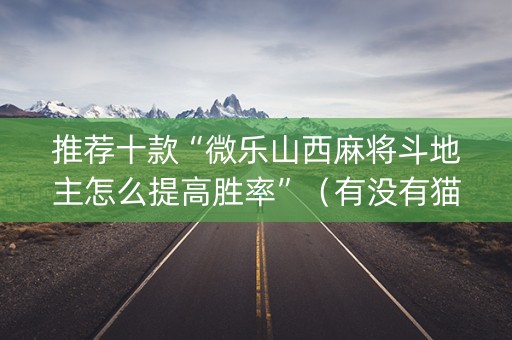 推荐十款“微乐山西麻将斗地主怎么提高胜率”（有没有猫腻)