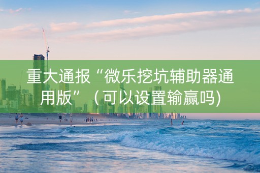 重大通报“微乐挖坑辅助器通用版”（可以设置输赢吗)