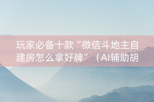 玩家必备十款“微信斗地主自建房怎么拿好牌”（AI辅助胡牌规则)