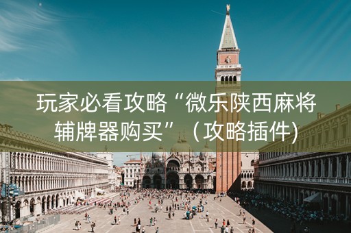 玩家必看攻略“微乐陕西麻将辅牌器购买”（攻略插件)