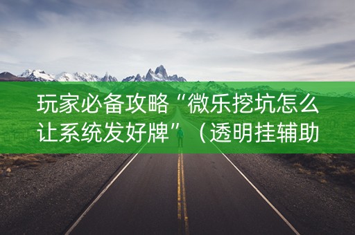 玩家必备攻略“微乐挖坑怎么让系统发好牌”（透明挂辅助器)