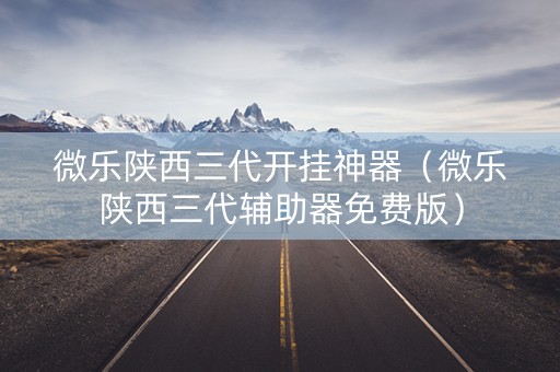 微乐陕西三代开挂神器（微乐陕西三代辅助器免费版）