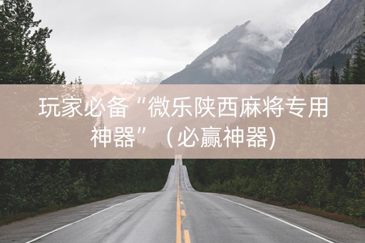 玩家必备“微乐陕西麻将专用神器”（必赢神器)
