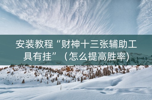 安装教程“财神十三张辅助工具有挂”（怎么提高胜率)