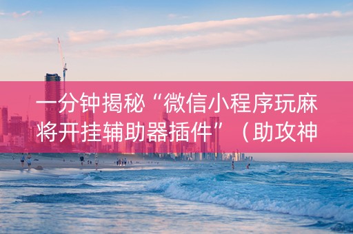 一分钟揭秘“微信小程序玩麻将开挂辅助器插件”（助攻神器)